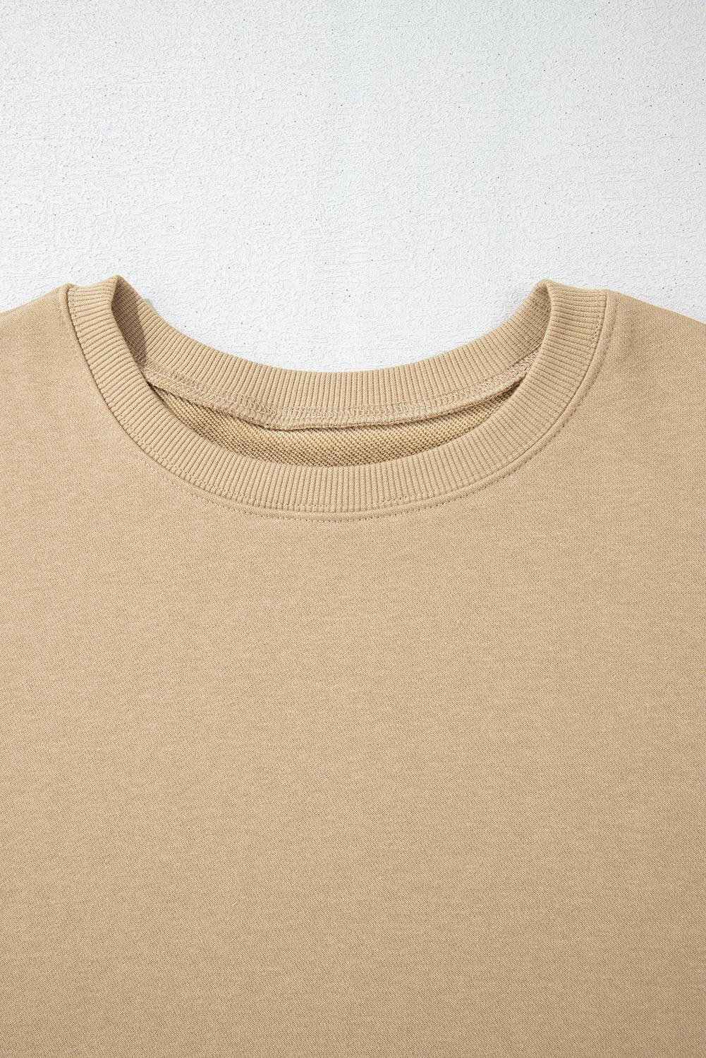 Black Solid Crew Neck Drop Shoulder Plus Size Sweatshirt - Toi ‘n’ Moi Ltd