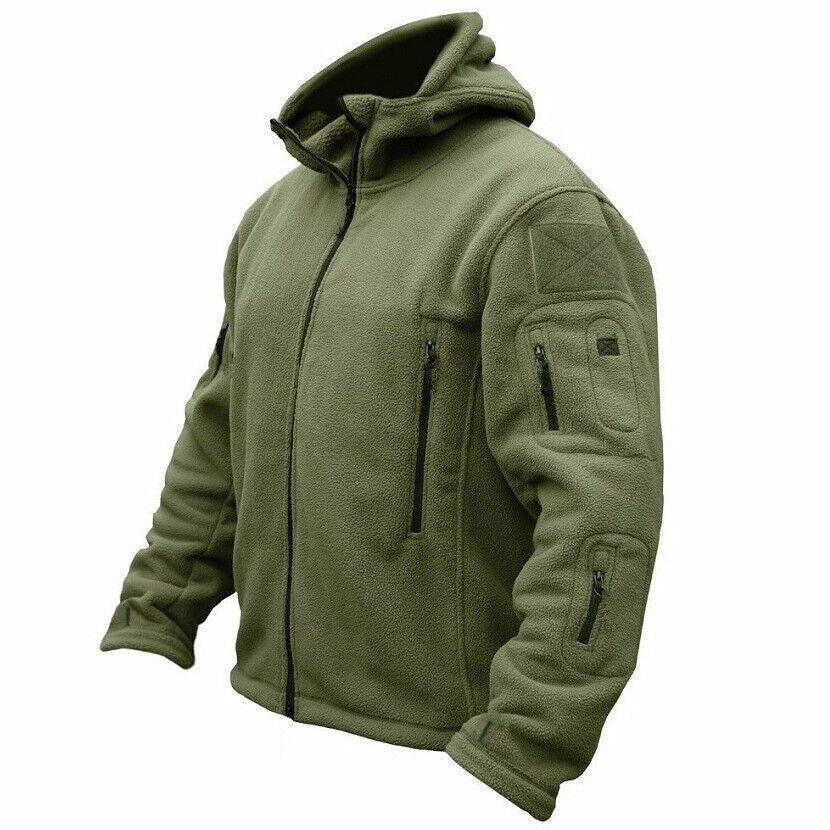 Men Casual Coat Tactical Recon Fleece Jacket Full Zip Army Hoodie Combat Hoody - Toi ‘n’ Moi Ltd