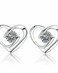 Women Crystal Heart Swirl Stud Earrings 925 Sterling Silver Jewellery Gift UK - Toi ‘n’ Moi Ltd