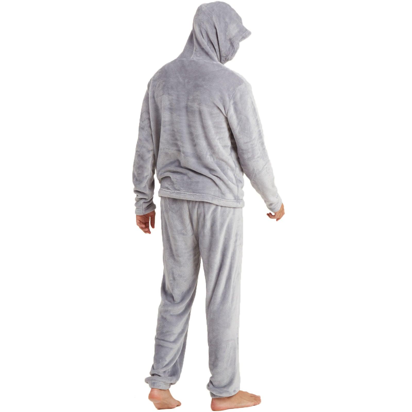 Snuggaroo Mens Soft Fleece Hooded Pjs Pyjama Bottoms Top Loungewear Set - Toi ‘n’ Moi Ltd
