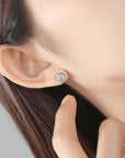 Women Crystal Heart Swirl Stud Earrings 925 Sterling Silver Jewellery Gift UK - Toi ‘n’ Moi Ltd