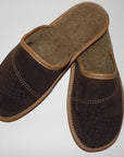 Mens 100% Suede Leather Warmed Slippers Handmade Size:6.5,7.5,8 - Toi ‘n’ Moi Ltd