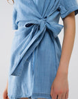 Blue Tencel Denim Wrap Front Jumpsuit - Toi ‘n’ Moi Ltd