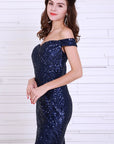 Navy Blue Sequin Gown