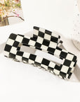 Black Checkered Print Hollow Out Hair Clip - Toi ‘n’ Moi Ltd