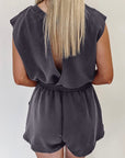 Bristol Black Backless Drawstring Waist Knit Romper - Toi ‘n’ Moi Ltd