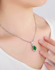 925 Sterling Silver Crystal Water Drop Jade Pendant Necklace Women Jewellery UK - Toi ‘n’ Moi Ltd
