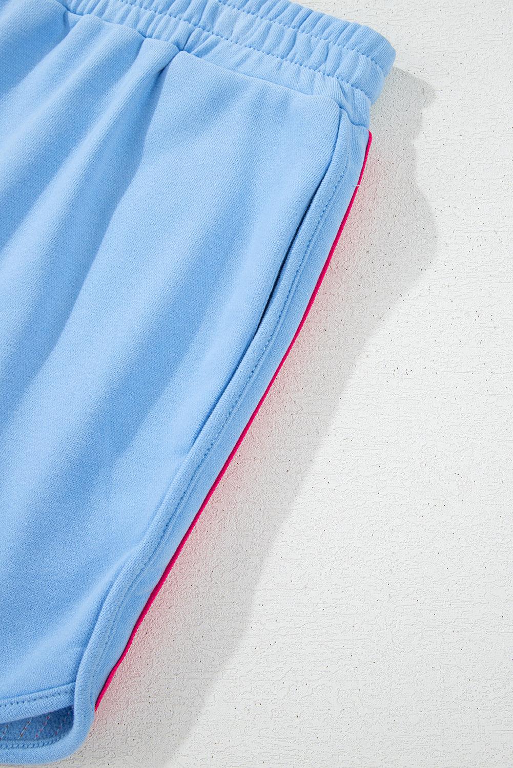 Beau Blue Striped Accent Pullover and Shorts Two Piece Casual Set - Toi ‘n’ Moi Ltd