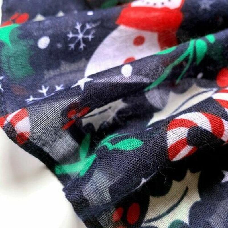 Womens Ladies Christmas Festive Scarf Santa Claus Snowman Print Winter Gifts UK - Toi ‘n’ Moi Ltd