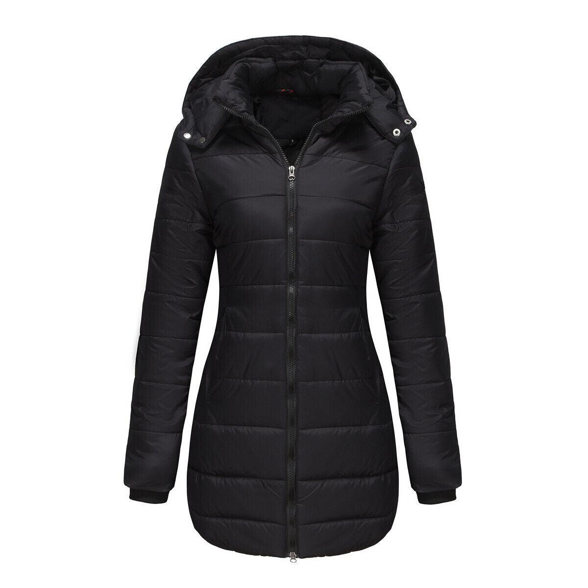 Women Winter Long Parka Quilted Coat Hooded Ladies Warm Padded Puffer Jacket - Toi ‘n’ Moi Ltd