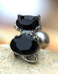 316L Stainless Steel Fancy Black Cat Cartilage Earring - Toi ‘n’ Moi Ltd
