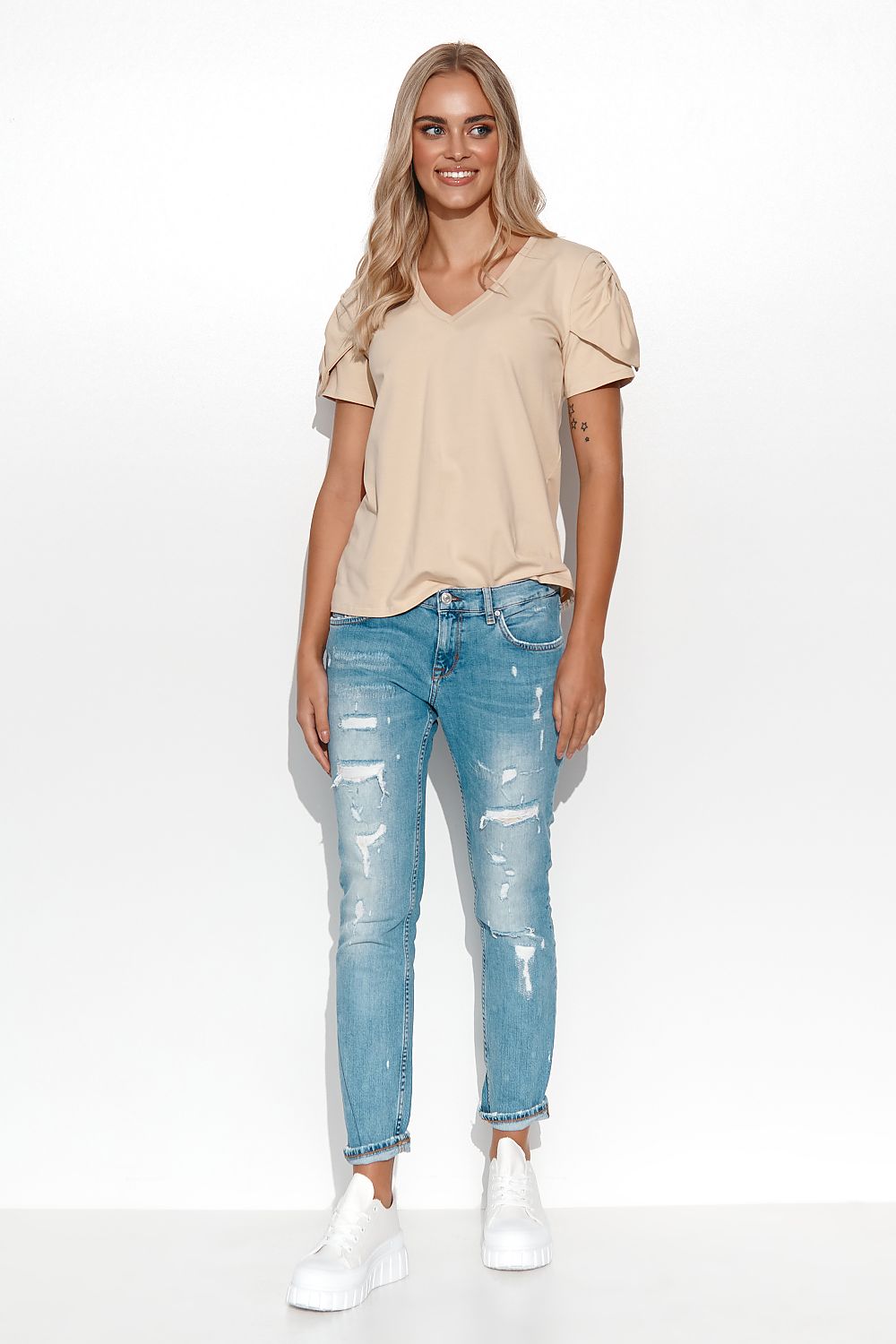 Blouse model 180759 Makadamia - Toi ‘n’ Moi Ltd