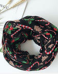Womens Ladies Christmas Festive Scarf Santa Claus Snowman Print Winter Gifts UK - Toi ‘n’ Moi Ltd