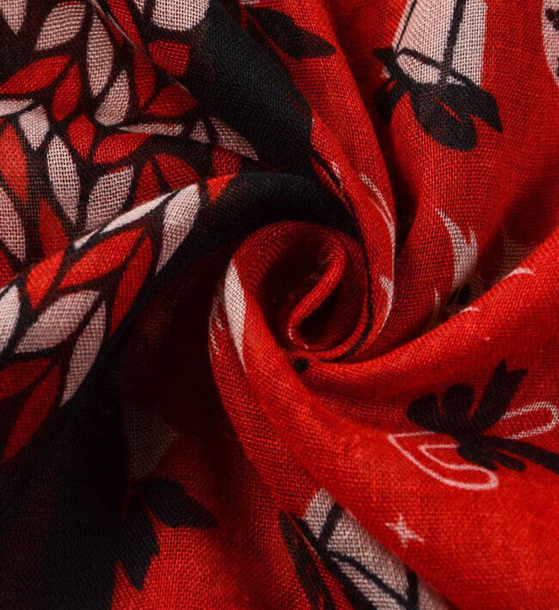 Womens Ladies Christmas Festive Scarf Santa Claus Snowman Print Winter Gifts UK - Toi ‘n’ Moi Ltd