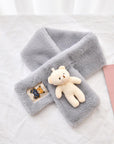 Fur Plush Thicken Kids Gift Plush Scarf Warm Bib Bear Cross Scarf Neckerchief UK - Toi ‘n’ Moi Ltd