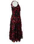 Women'S Dress Cocktail Party Size 10 Prom Elegant 3D Poppy Midi Black & Red - Toi ‘n’ Moi Ltd