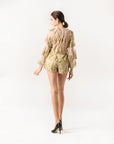 Feathered Mesh Play Suit