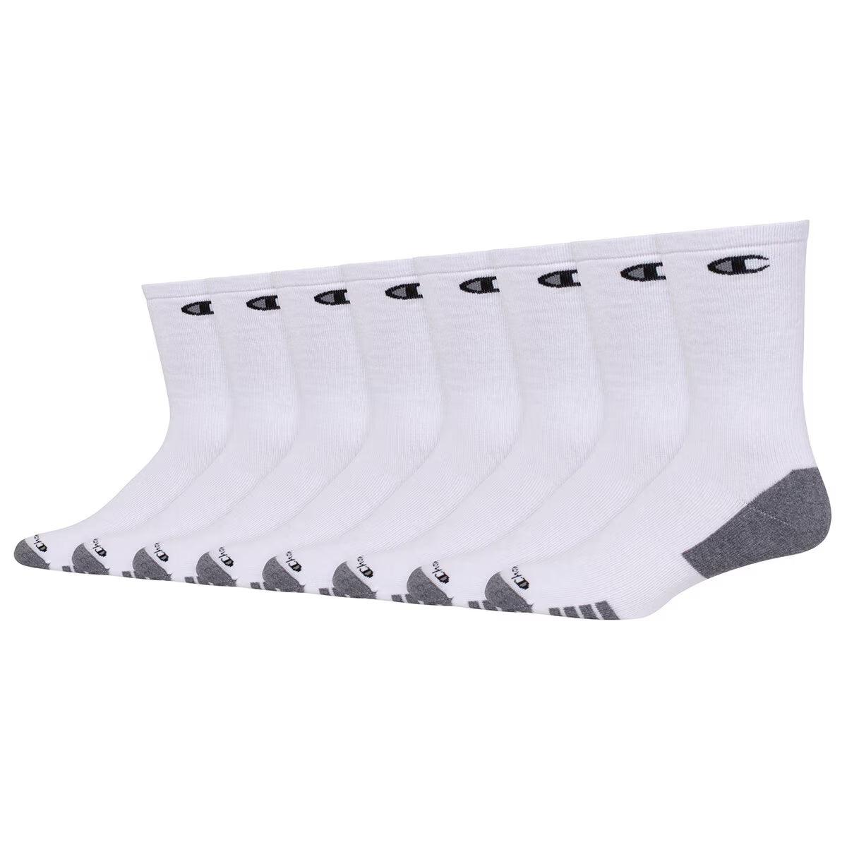 Champion Mens Crew Sock, 8 Pack in Black - Toi ‘n’ Moi Ltd