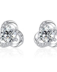 Womens Girls 925 Sterling Silver Crystal Swirl Stud Earrings Jewellery Gift UK - Toi ‘n’ Moi Ltd