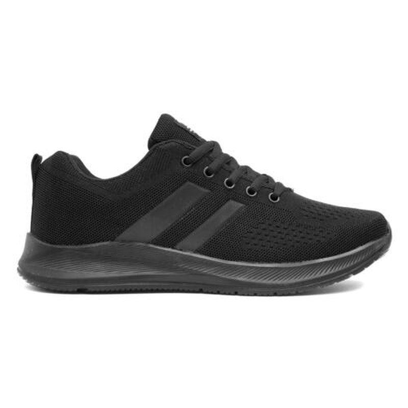 Mens Trainers Black Adults Lace up Casual Sportswear Knitted SIZE - Toi ‘n’ Moi Ltd