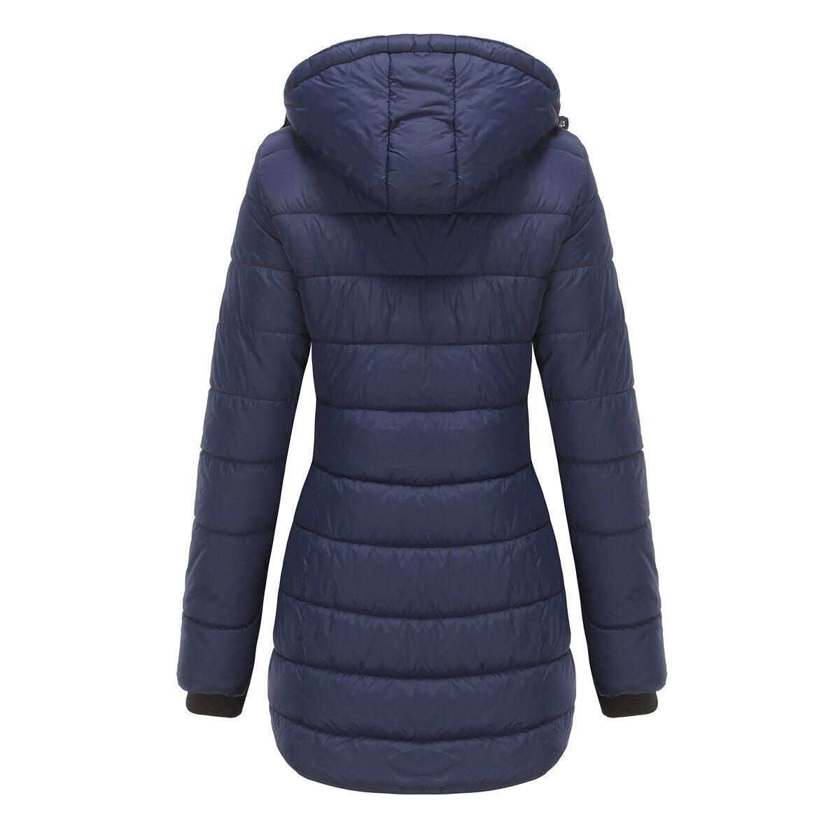 Women Winter Long Parka Quilted Coat Hooded Ladies Warm Padded Puffer Jacket - Toi ‘n’ Moi Ltd