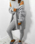 Womens 3 Piece Suit Roll Neck Chunky Knitted Tracksuit Ladies Rib Loungewear Set - Toi ‘n’ Moi Ltd