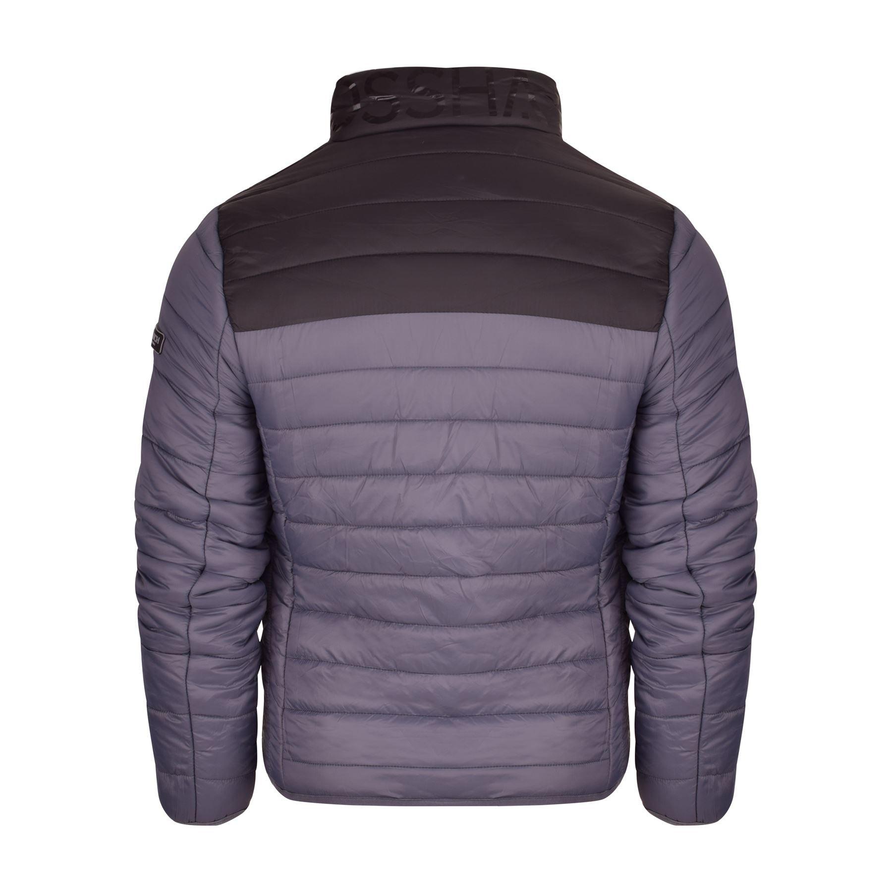 Mens Crosshatch Padded Jacket Inner and Zip Side Pockets Staywarm Contrast Coat - Toi ‘n’ Moi Ltd
