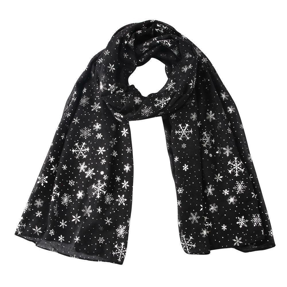 Womens Ladies Christmas Festive Scarf Santa Claus Snowman Print Winter Gifts UK - Toi ‘n’ Moi Ltd