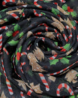 Womens Ladies Christmas Festive Scarf Santa Claus Snowman Print Winter Gifts UK - Toi ‘n’ Moi Ltd