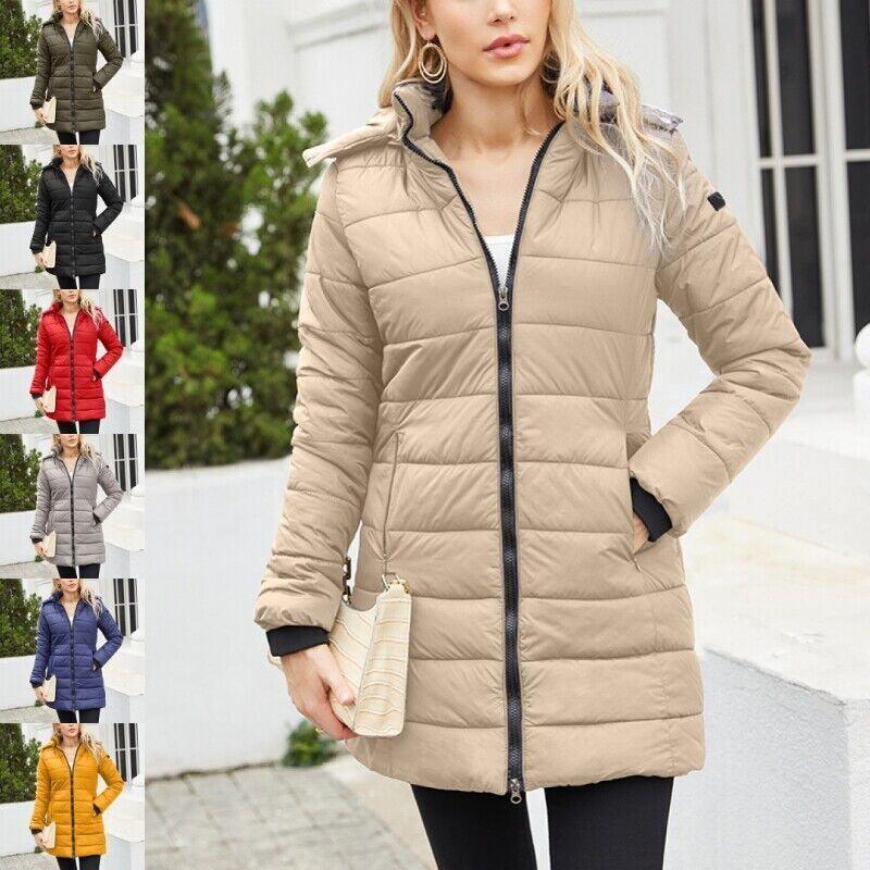 Women Winter Long Parka Quilted Coat Hooded Ladies Warm Padded Puffer Jacket - Toi ‘n’ Moi Ltd