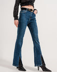 Flare Jeans With Split Hem