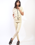 Collared V-Neckline Zip Up with Tie Belt Jumpsuit