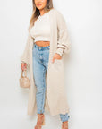Chunky Knitted Balloon Sleeve Long Maxi Cardigan - Toi ‘n’ Moi Ltd