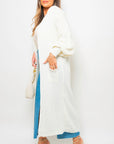 Chunky Knitted Balloon Sleeve Long Maxi Cardigan - Toi ‘n’ Moi Ltd