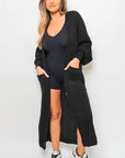 Chunky Knitted Balloon Sleeve Long Maxi Cardigan - Toi ‘n’ Moi Ltd