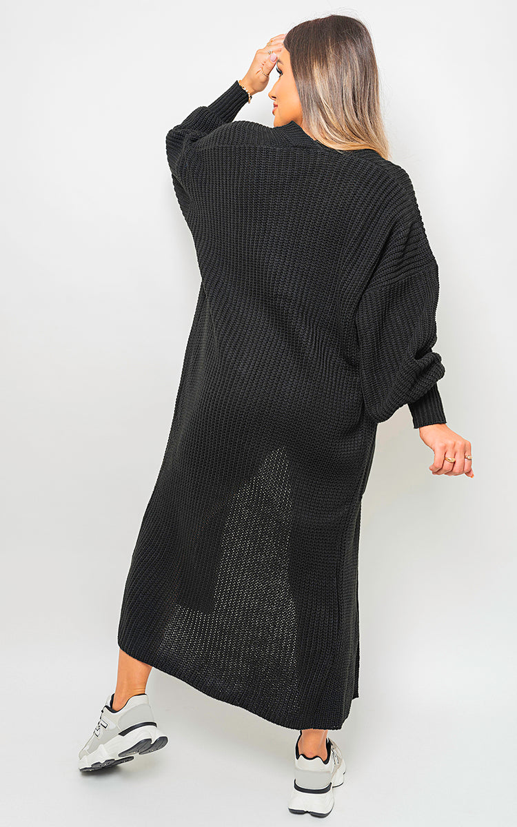 Chunky Knitted Balloon Sleeve Long Maxi Cardigan - Toi ‘n’ Moi Ltd