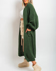 Chunky Knitted Balloon Sleeve Long Maxi Cardigan - Toi ‘n’ Moi Ltd