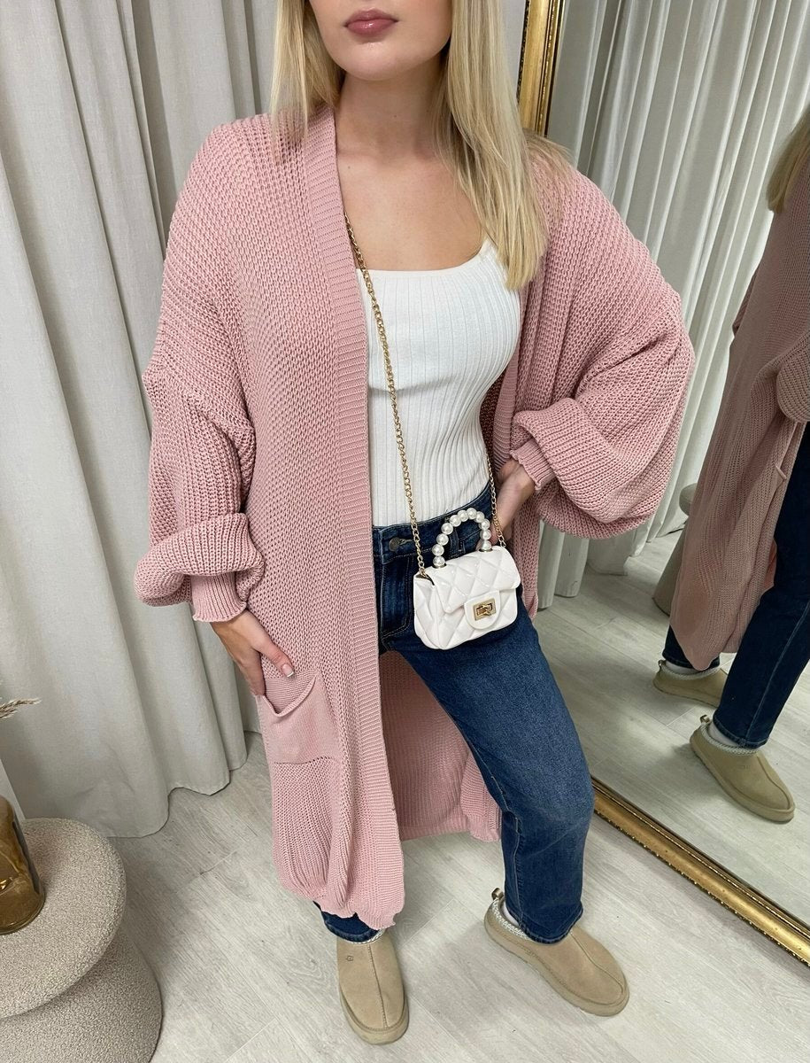 Chunky Knitted Balloon Sleeve Long Maxi Cardigan - Toi ‘n’ Moi Ltd