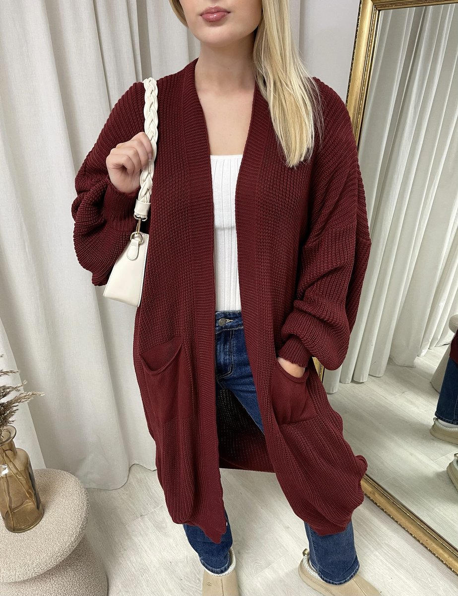 Chunky Knitted Balloon Sleeve Long Maxi Cardigan - Toi ‘n’ Moi Ltd