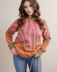 Zebra Stripe Knitted Jumper