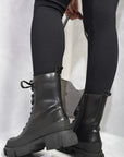 Chunky Platform Lace-Up Ankle Boots - Toi ‘n’ Moi Ltd