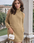 High Neck Oversized Open Shoulder Long Sleeve Knitted Jumper