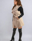 Wide Lapel Sleeveless Belted Jacket - Toi ‘n’ Moi Ltd