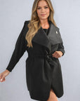 Wide Lapel Sleeveless Belted Jacket - Toi ‘n’ Moi Ltd
