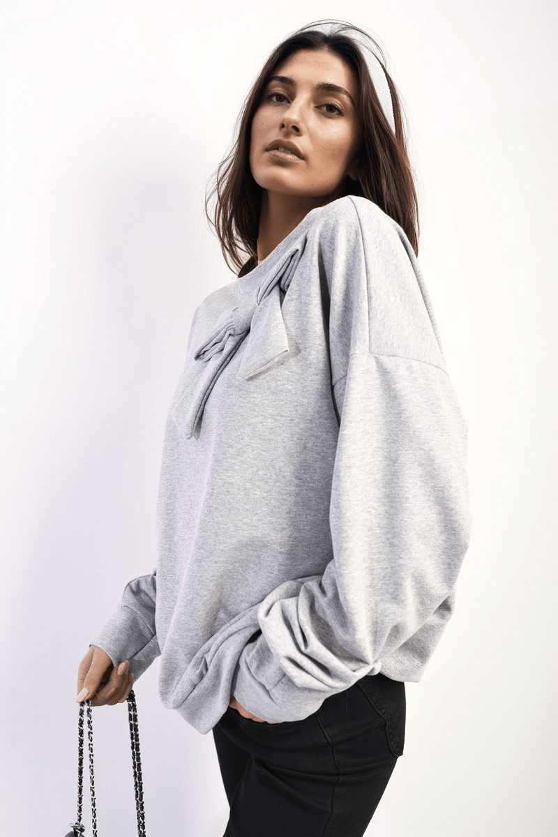 Long Sleeve Bow Detail Jumper - Toi ‘n’ Moi Ltd