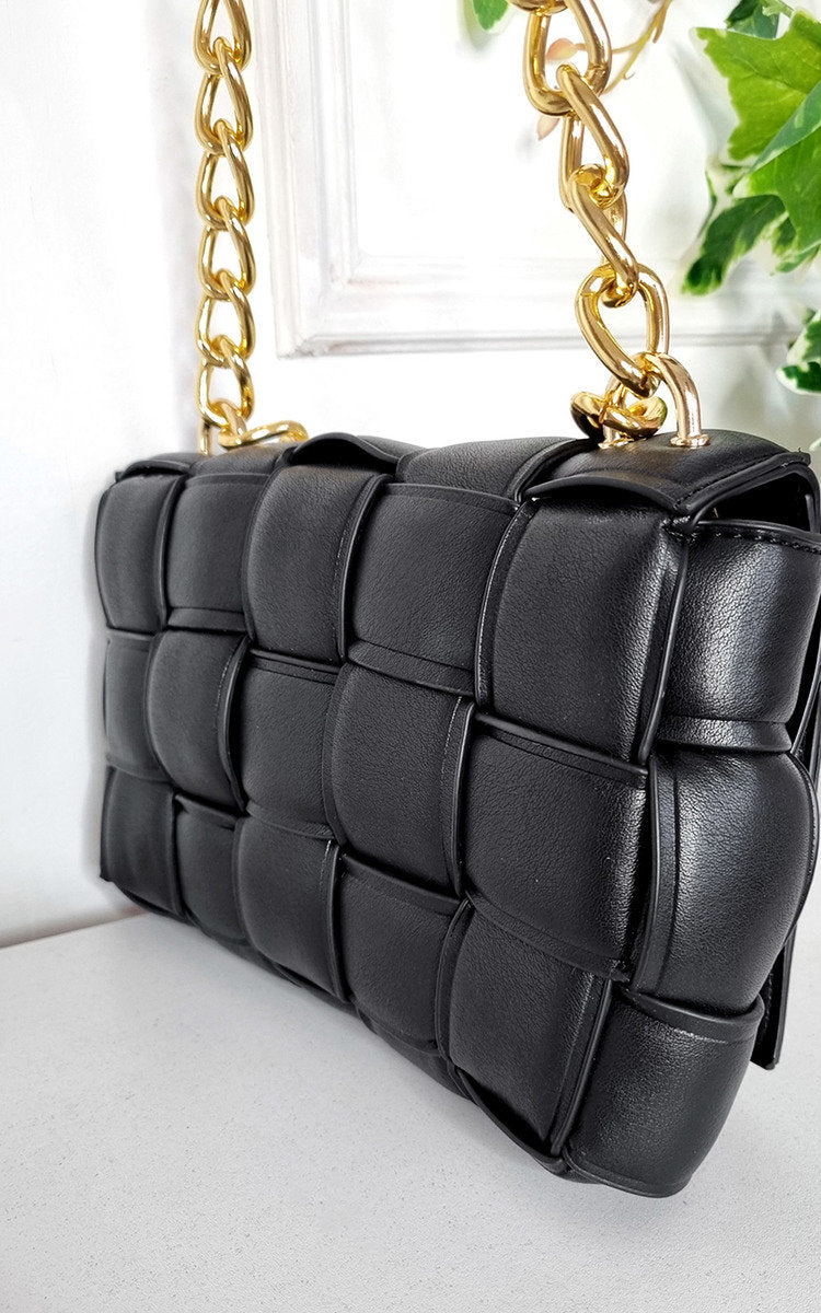 Woven Bag with Chain Strap