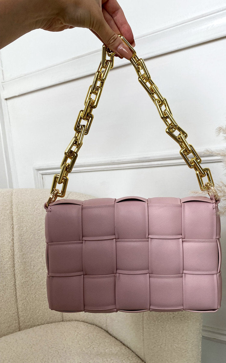 Woven Bag with Chain Strap