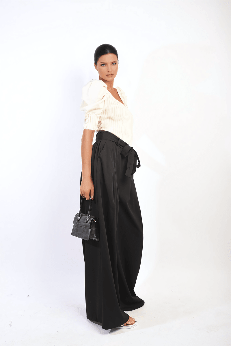 High Waist Belted Wide Leg Trouser - Toi ‘n’ Moi Ltd