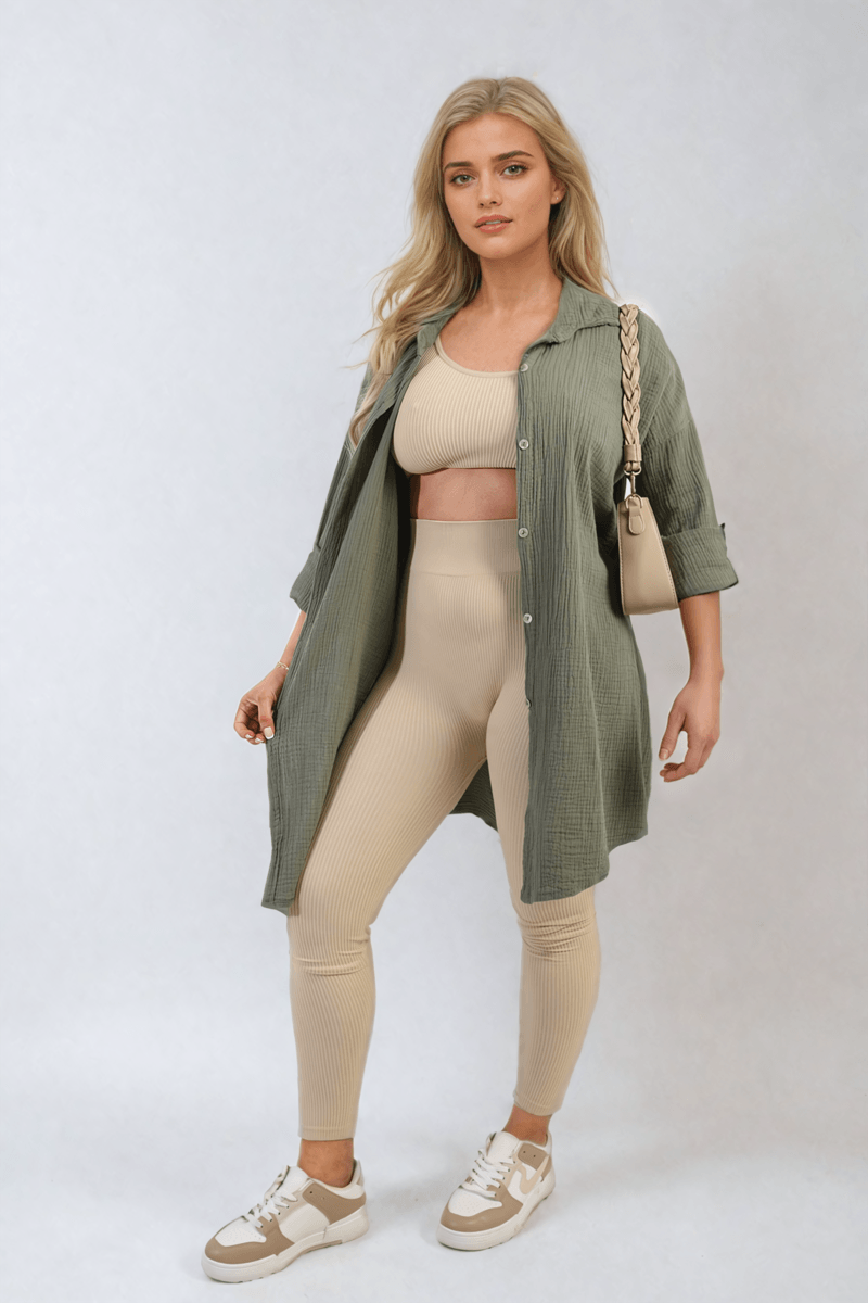 Button Down Long Sleeve Oversized Shirt - Toi ‘n’ Moi Ltd