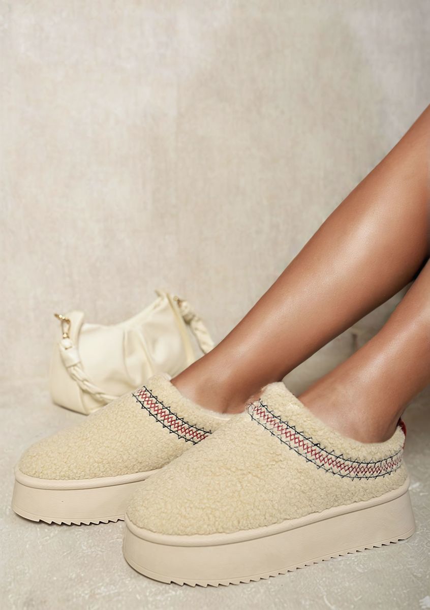 Ankle Cozy Plush Lining Thick Sole Fluffy Slippers - Toi ‘n’ Moi Ltd